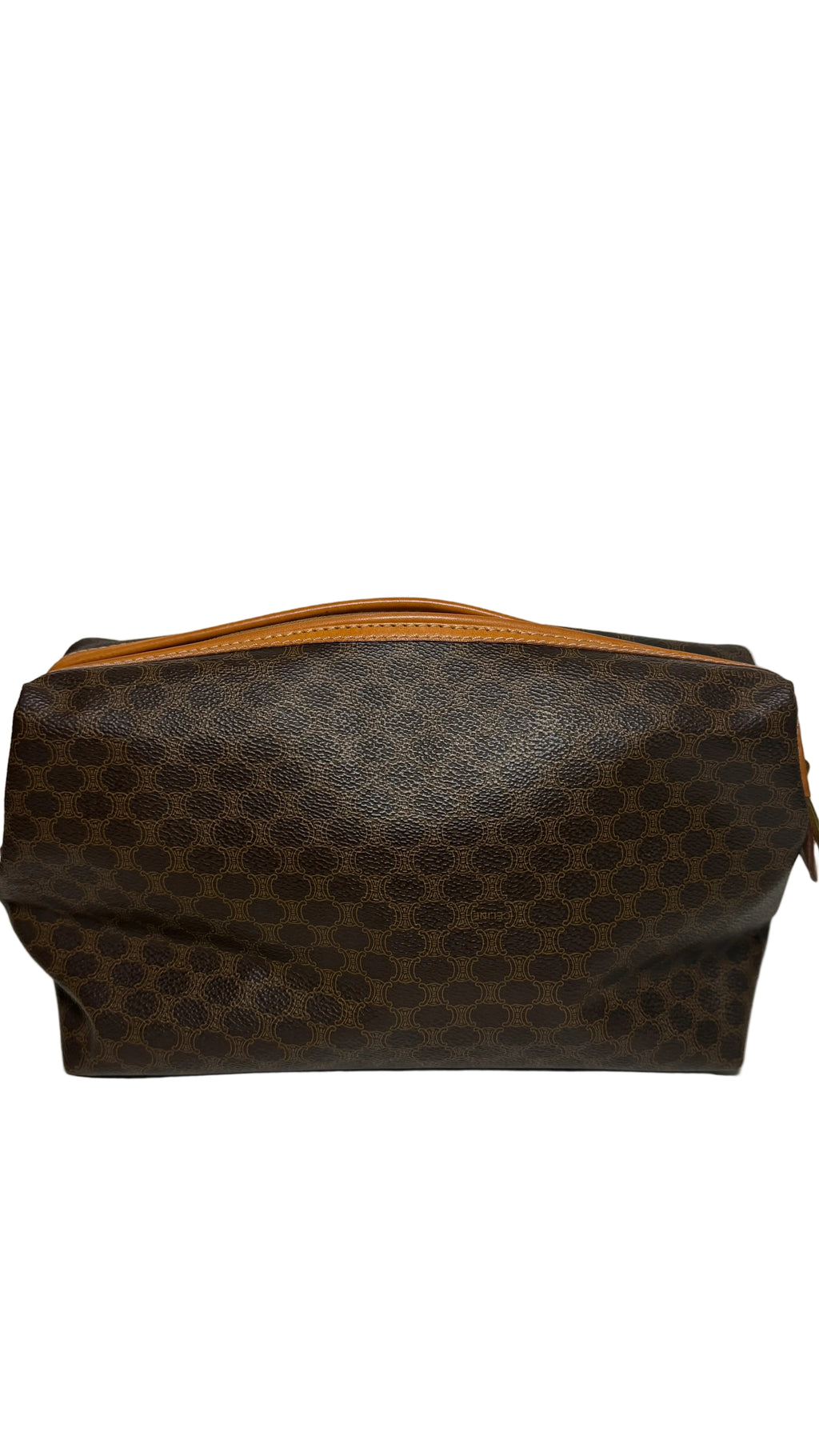 Pochette Celine Macadam cuir beige et marron