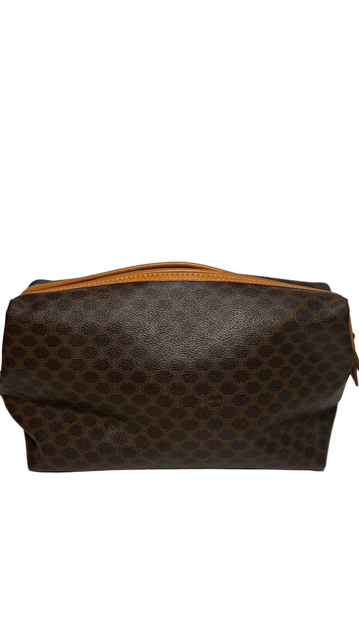 Pochette Celine Macadam cuir beige et marron