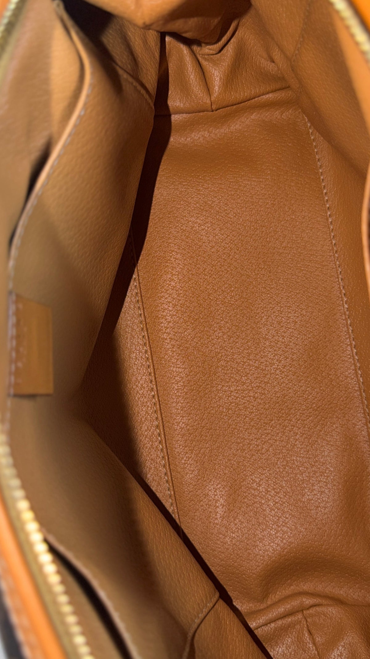 Pochette Celine Macadam cuir beige et marron