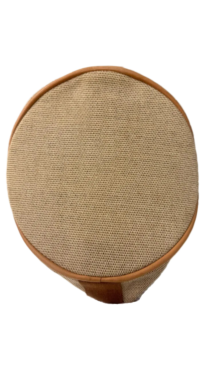 Hermès Saxophone MM bag in beige and brown canvas
