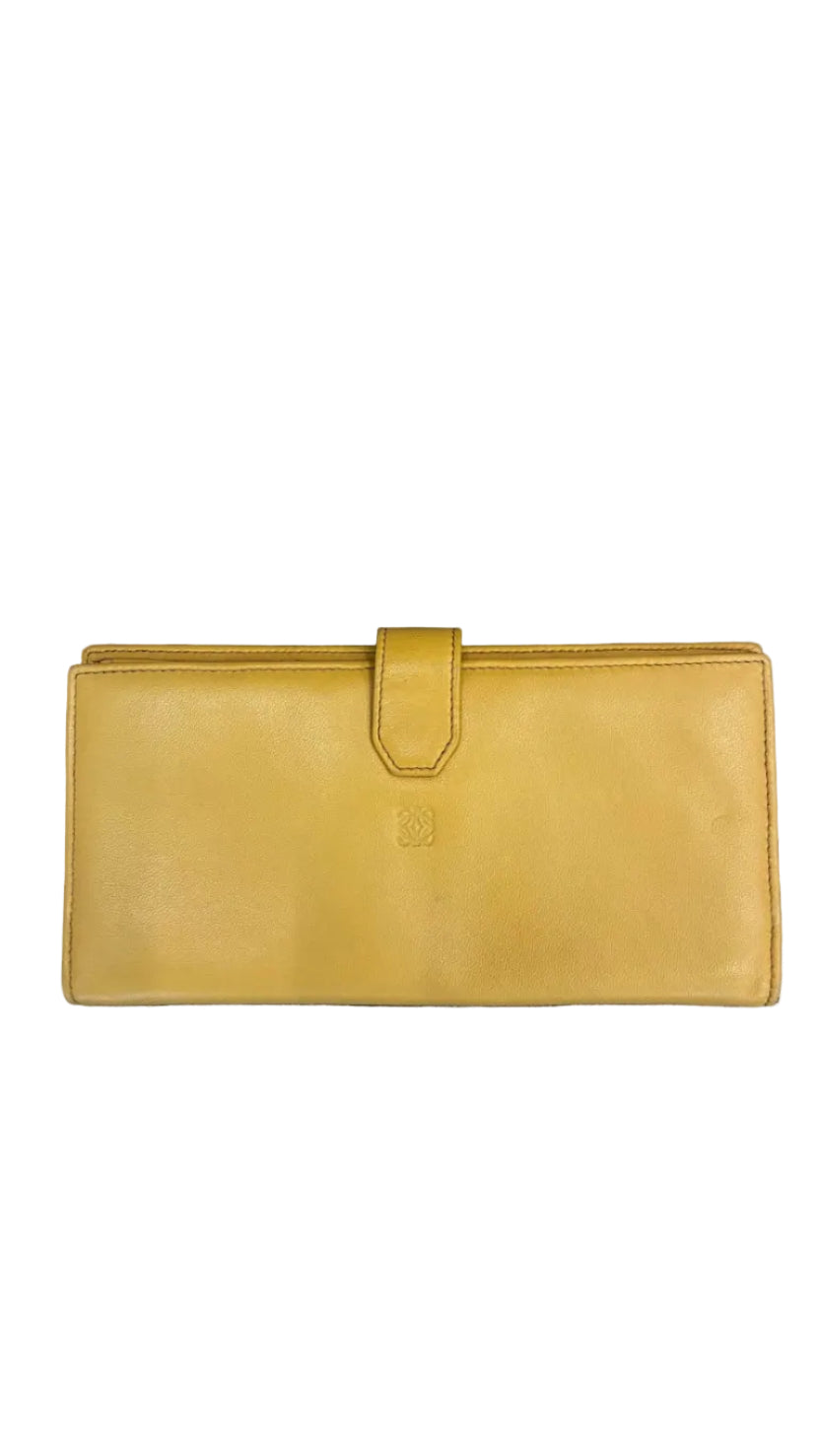 Loewe long yellow lambskin wallet