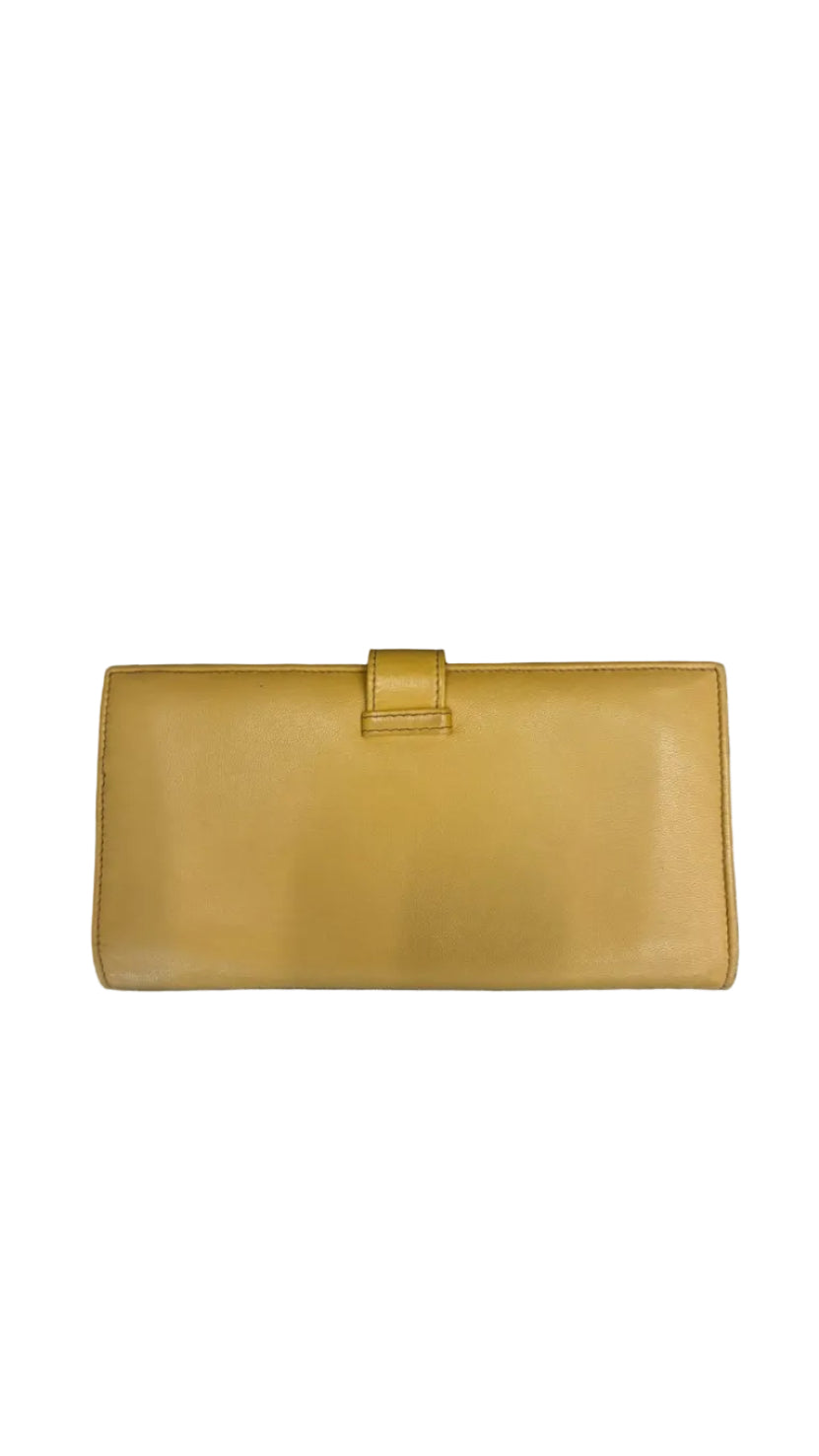 Portefeuille long Loewe en agneau jaune